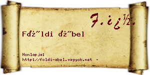 Földi Ábel névjegykártya