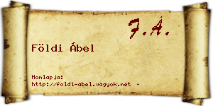 Földi Ábel névjegykártya
