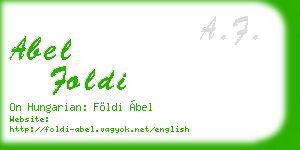 abel foldi business card