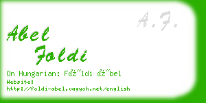 abel foldi business card